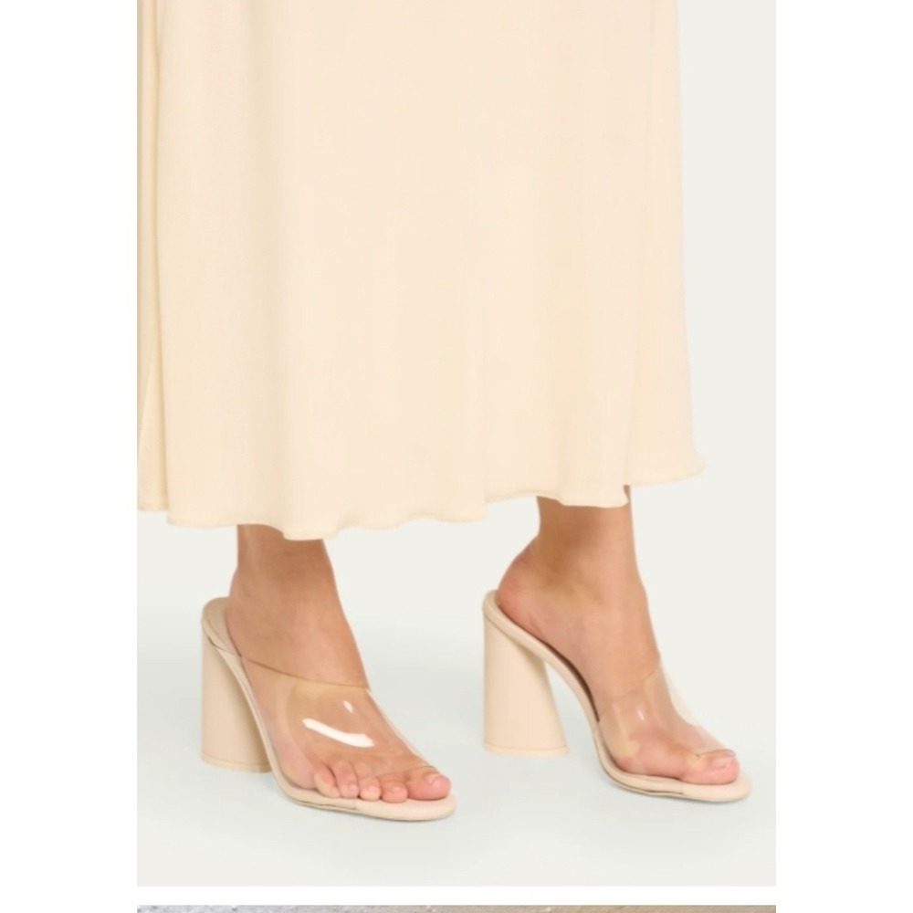 Mercedes Castillo Clear Bone High Heel Sandals‎ Mules Size 8